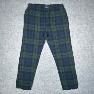 Polo Ralph Lauren Pajama Pants Mens Medium Green Blue Blackwatch Plaid Sleepwear